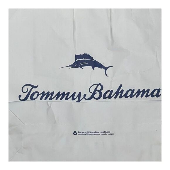 Tommy Bahama White Shopping Bags  16 X 15  Set Of 2 Empty Tote Gift Package - Picture 4 of 5